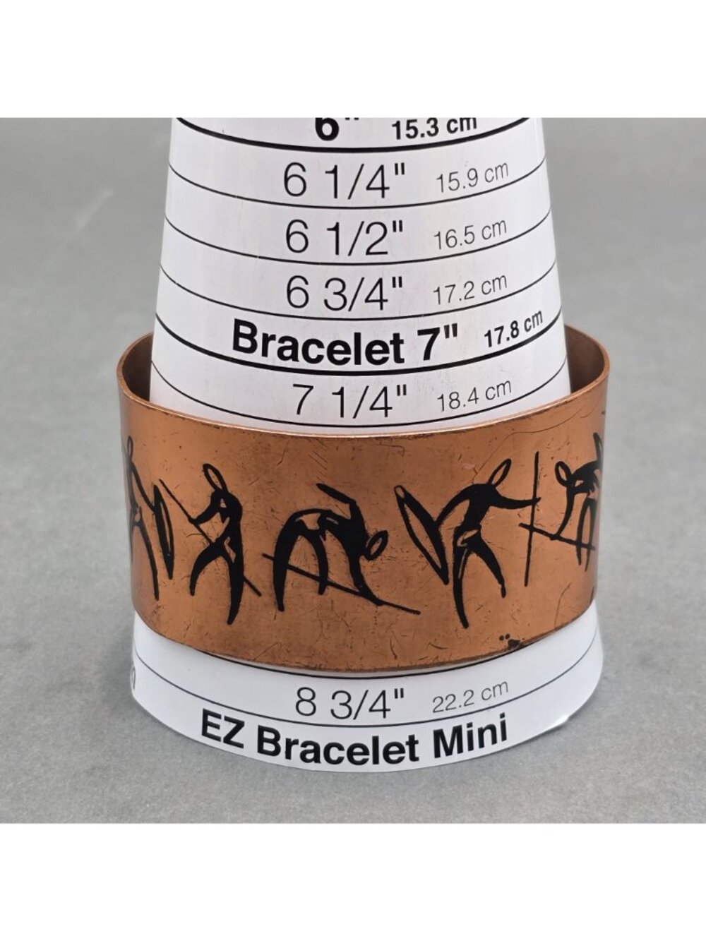 Vintage Copper Tribal Cuff Bracelet African Hunting Theme Enamel Wide Statement - Picture 5 of 9